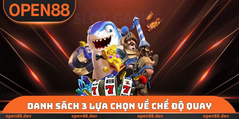 Danh sách 3 lựa chọn về chế độ quay
